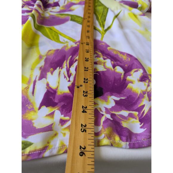Worthington Women Garden Floral Multi-Color Top 3X Sheer Lightweight‎ Career New - Picture 7 of 7